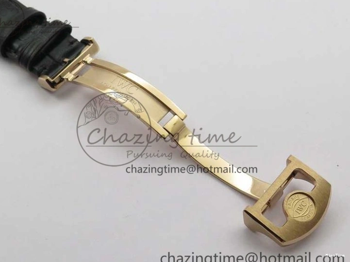 MIROTIME 0427 Elegant Portugieser Perpetual Calendar IW503302 RG V9F 1:1 Best Edition Gray Dial on Black Leather Strap A 7096